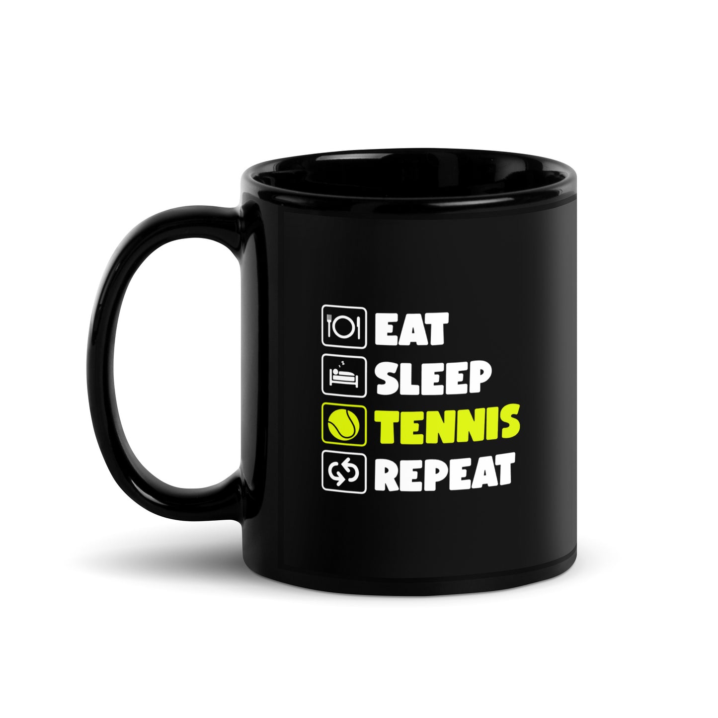eat sleep tennis | Tasse schwarz