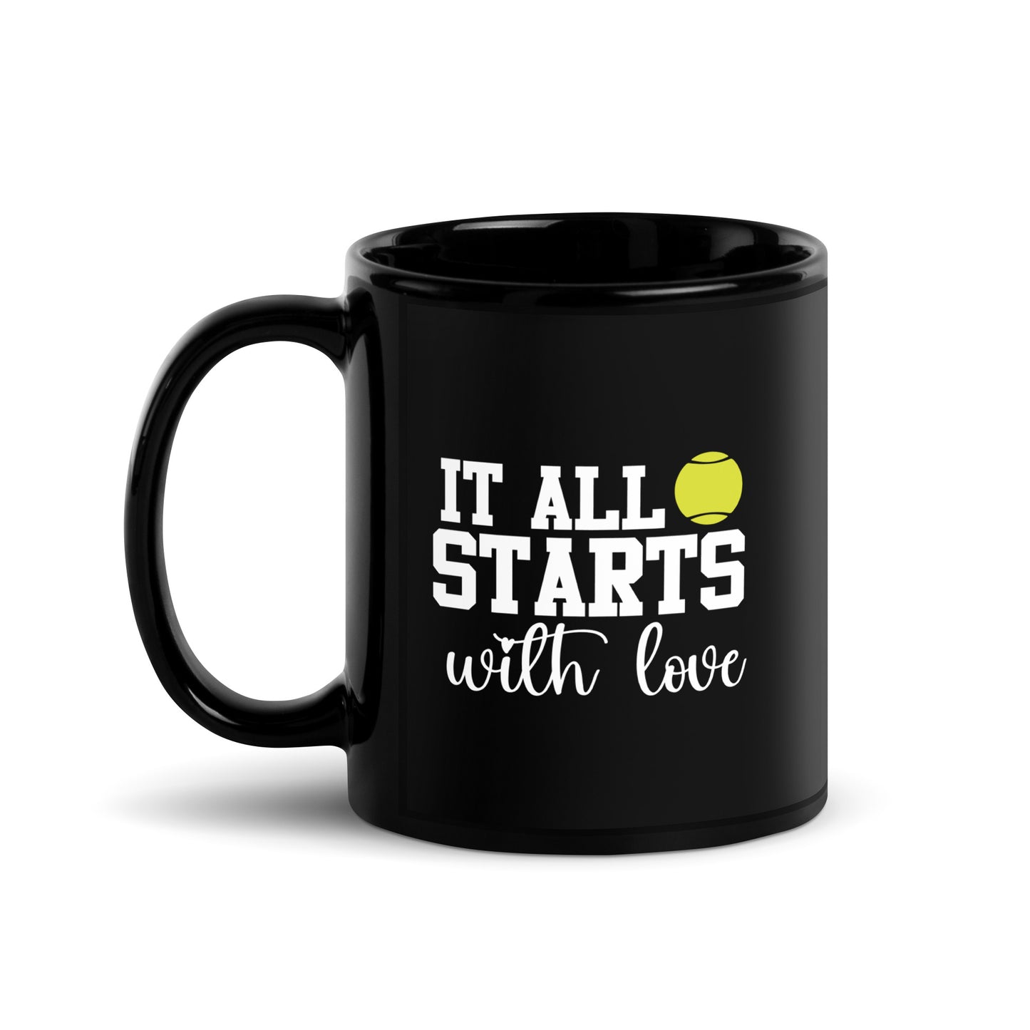 starts with love | Tasse schwarz