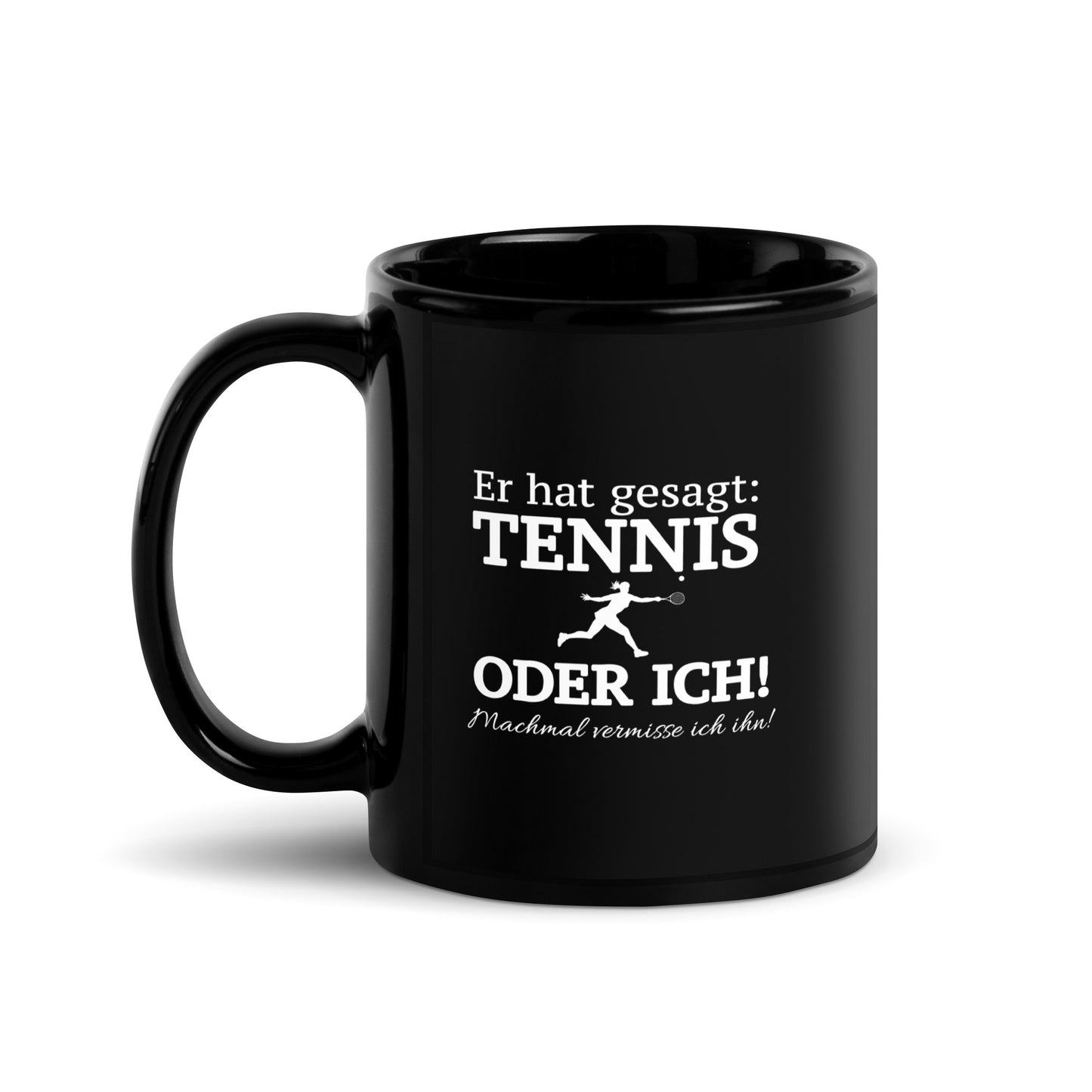 Tennis oder er | Tasse schwarz