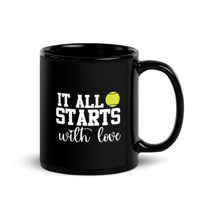 starts with love | Tasse schwarz