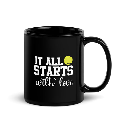 starts with love | Tasse schwarz