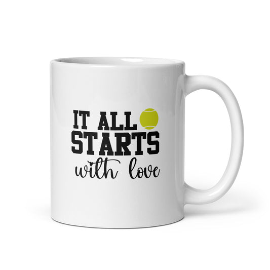 starts with love | Tasse weiß
